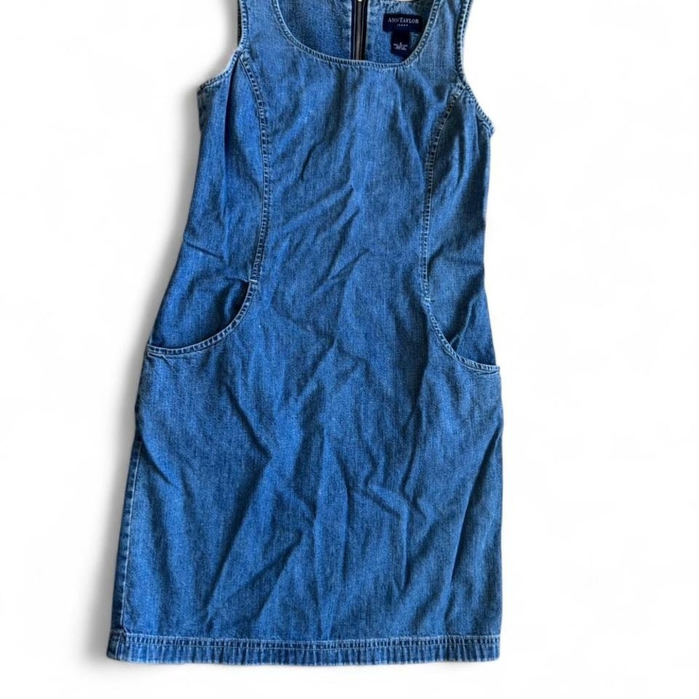 100% Cotton Vintage Ann Taylor Blue Denim Dress